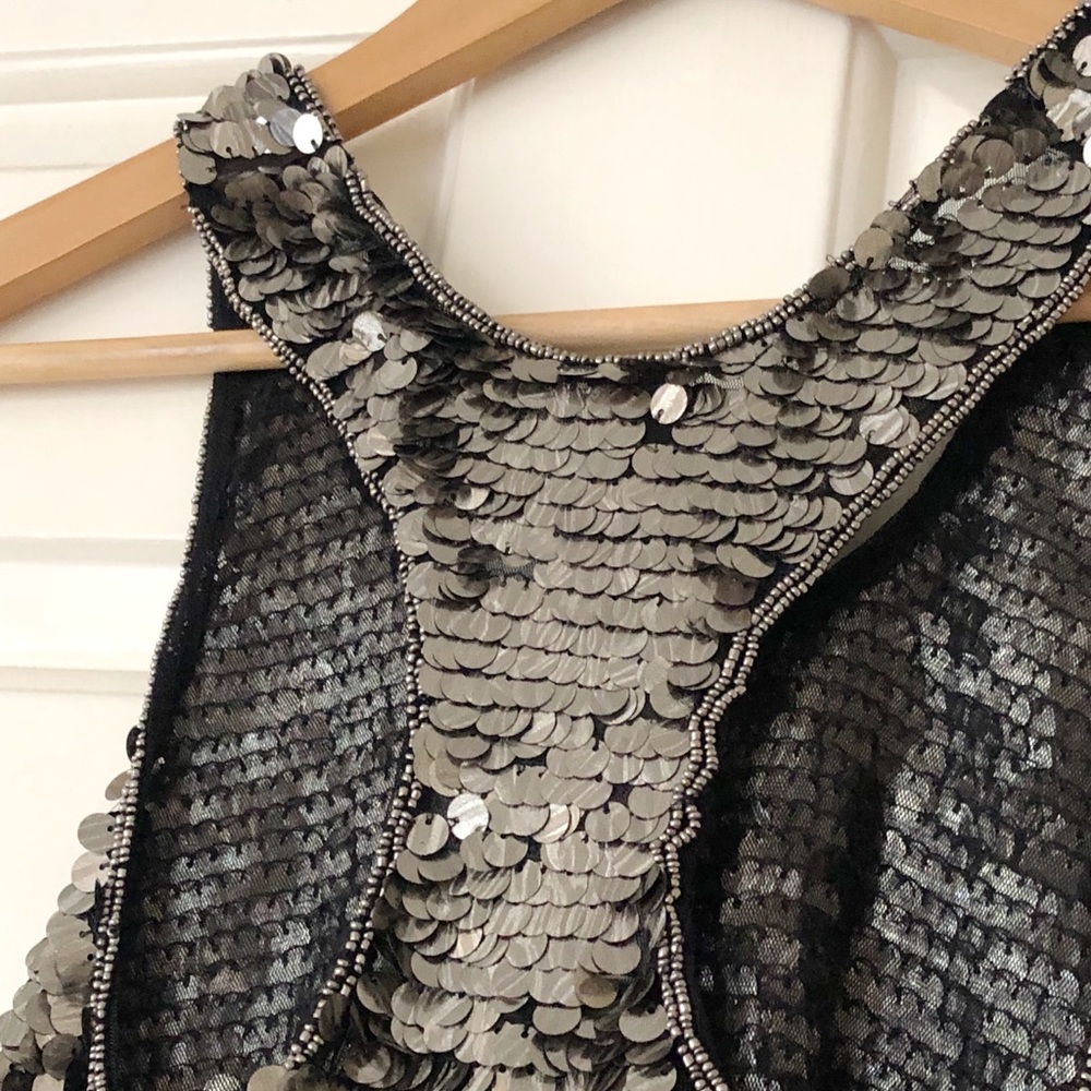 Raga Gold Rush Crop Top Razorback Sequin Tank - Picture 7 of 8